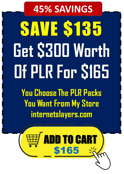 SAVE $135 - $300 Of PLR For $165